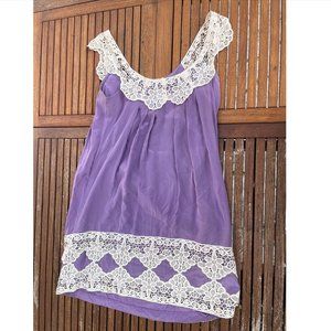 Silk Milly Dress with Crochet Trim